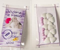 Confetti, tema fuxia, teschietti, disegno caricatura - Vision Wed