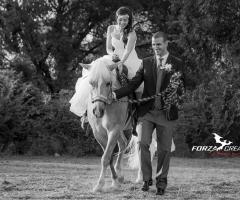 Foto della sposa a cavallo