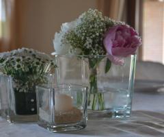 Centrotavola con un po' di fucsia