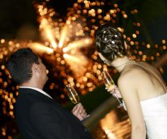 Fuochi d'artificio per gli sposi