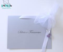 ArtiMiSte - Cartellina grigio argento per le nozze