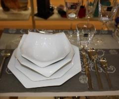 Piatti Rosenthal 'a la carte', posateria Sambonet e bicchieri Rogaska