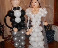 Coppia di sposi realizzata ad hoc per ogni singolo matrimonio - Palloncini Pazzi