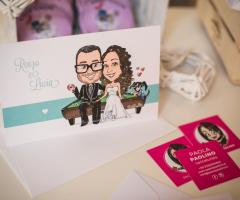 Caricatura per partecipazione di matrimonio