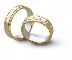 F60 - Collezione Rosa - Fedi in oro bianco e oro giallo con diamanti