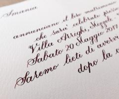 Silvia Raimondi Calligrafia - Particolare partecipazione