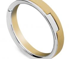 Fede bicolore con diamante sul lato