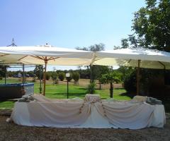 Allestimento buffet in giardino al Borgo degli Abeti