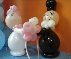 Palloncini a forma di sposa e sposo