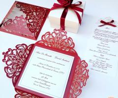 Partecipazione laser cut a 4 ali - Preziose Emozioni