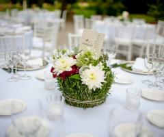 Dettaglio di centrotavola in un matrimonio dove si voleva esaltare l'elemento natura - Le Mille e una Nozze