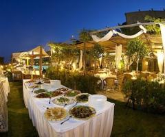 Allestimento per ricevimento di matrimonio di sera