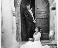 Gli sposi dopo la cerimonia di nozze