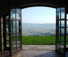 Il panorama che si ammira dal casolare