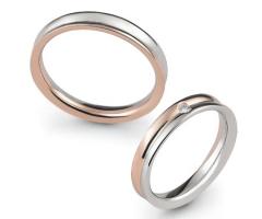 Fede nuziale modello fe311 in oro bianco e rosso - Orsini Gioielli