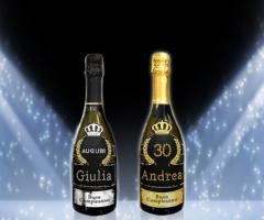 Bottiglia Prosecco de Faveri personalizzata con Swarovki per i compleanni