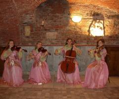 Esibizione in costume della band durante un matrimonio