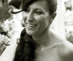 Foto in bianco e nero della sposa