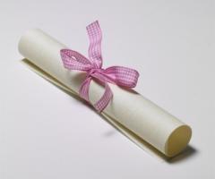 Pergamena Save the Children con fiocco rosa