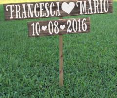 Photo Table Home Made - Insegna nome sposi + data | legno antico