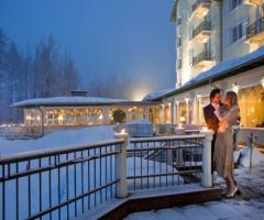 Veduta esterna d\'inverno del luogo delle nozze