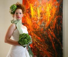 Abito con dettagli in verde