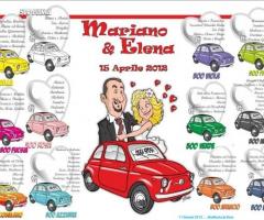 Grafica Personalizzata - Tableau mariage con caricature sposi