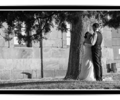 Foto in bianco e nero degli sposi