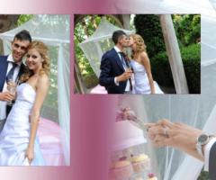 Composit foto sposi torta nuziale