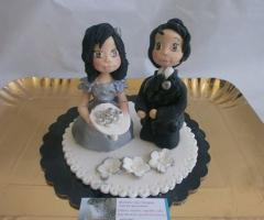 CAKE TOPPER PER NOZZE D'ARGENTO