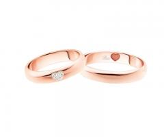 Boschi Gioielli d'Oggi - Le fedi oro rosa con cuore di diamanti