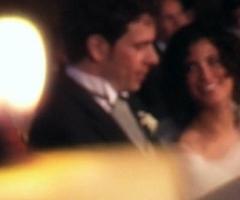 Gli sposi durante lo scambio delle promesse