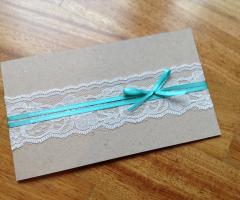 Sogni di Carta - Partecipazione carta Kraft e nastro Tiffany