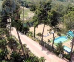 Ripresa dall'alto della piscina della location
