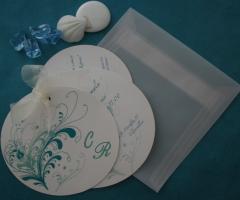 Nonsoloscatole - Partecipazione rotonda con busta trasparente nonsoloscatole