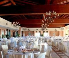 Vista grandangolare della sala ricevimenti