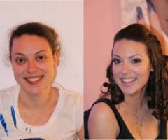 Trucco e acconciatura sposa - Prima a dopo