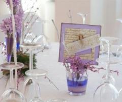 Segnaposto lilla per ricevimento nozze