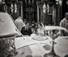 Foto in bianco e nero della cerimonia nuziale