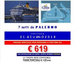 Offerta Shock Crociera da Palermo: prezzo 529 € anziché 619 €. Prenota entro iò 2 aprile!