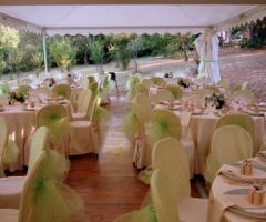 Addobbi in verde per il ricevimento di matrimonio