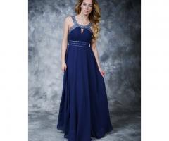 Playstyle Abbigliamento - Abito lungo blu con pietre