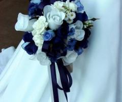 Bouquet rose bianche e blu