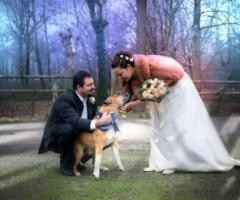 Foto degli sposi alla location di matrimonio