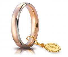 Fede in oro rosa con bordi in oro bianco