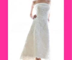 Abito da sposa sotto il ginocchio senza spalline