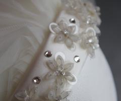 Velo tulle con cerchietto ricamato in fiori madreperla - Accessori Pamù