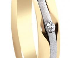 Fede in oro giallo e oro bianco satinato