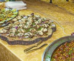 Dettaglio pietanze del banchetto dell'Hotel Guglielmo II