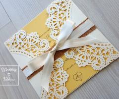 Wedding & Tableau design - Partecipazione shabby chic